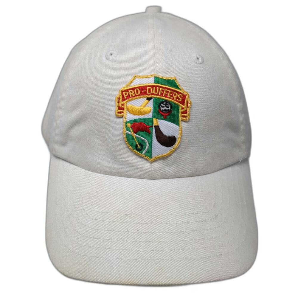 Zkapz Baseball Cap White One Size Pro-Duffers Golf Crest Patch Slideback hat